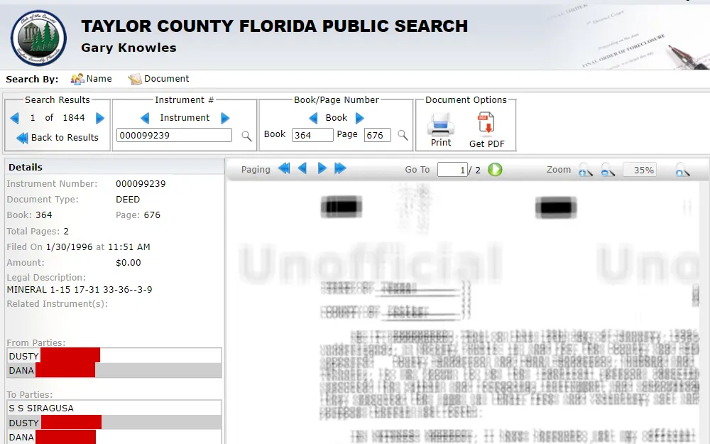 A screenshot of the search tool that can provide various court documents such as judgments, injunctions and more.